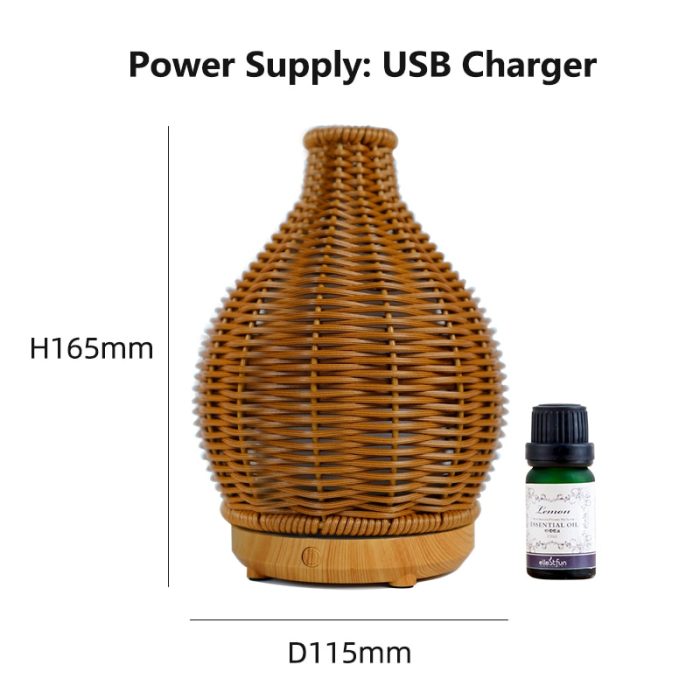 Gadgend essential oil diffuser rattan aroma mist humidifiers aromatherapy diffusers with waterless auto shut-off protection for home