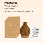 Gadgend essential oil diffuser rattan aroma mist humidifiers aromatherapy diffusers with waterless auto shut-off protection for home