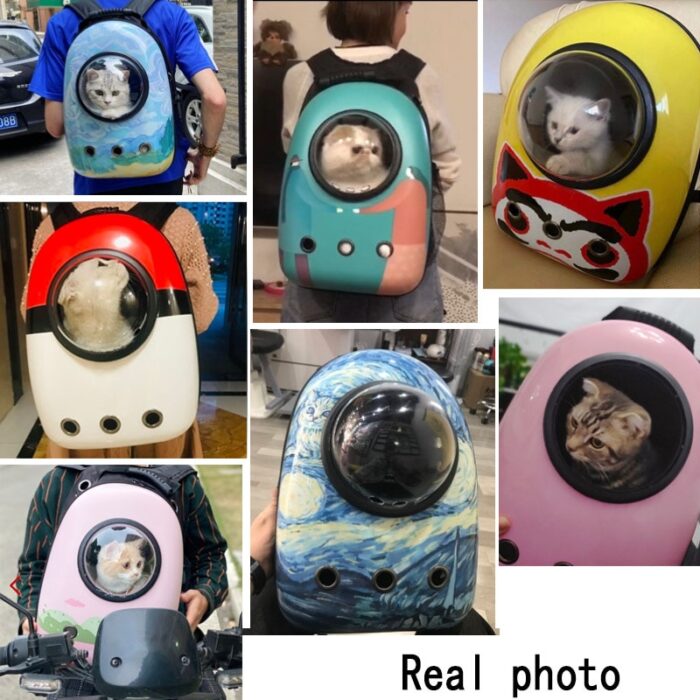 Cute cat backpack carrier large bubble astronaut space backpack