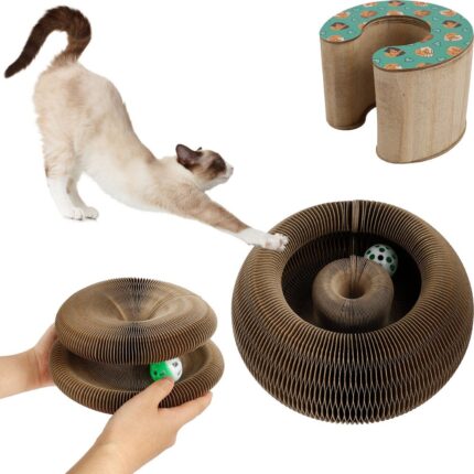Foldable magic organ cat scratching board funny toy grinding claw scratching boards sleeping bed thickened cat interactive toys