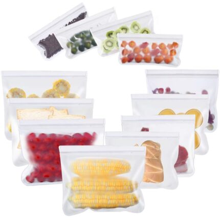 Food storge bags, reusable zero waste airtight seal sandwich & snacks & fruit & lunch preservation bags, kitchen tools