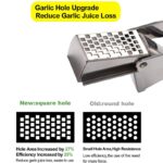 Garlic press, 304 stainless steel garlic crusher, rust proof, heavy duty garlic mincer with square hole, kitchen tools