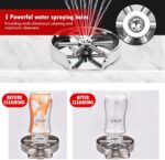 Glass rinser for kitchen sink brushed stainless steel, kitchen sink accessories, bar glass rinser, brush nickel