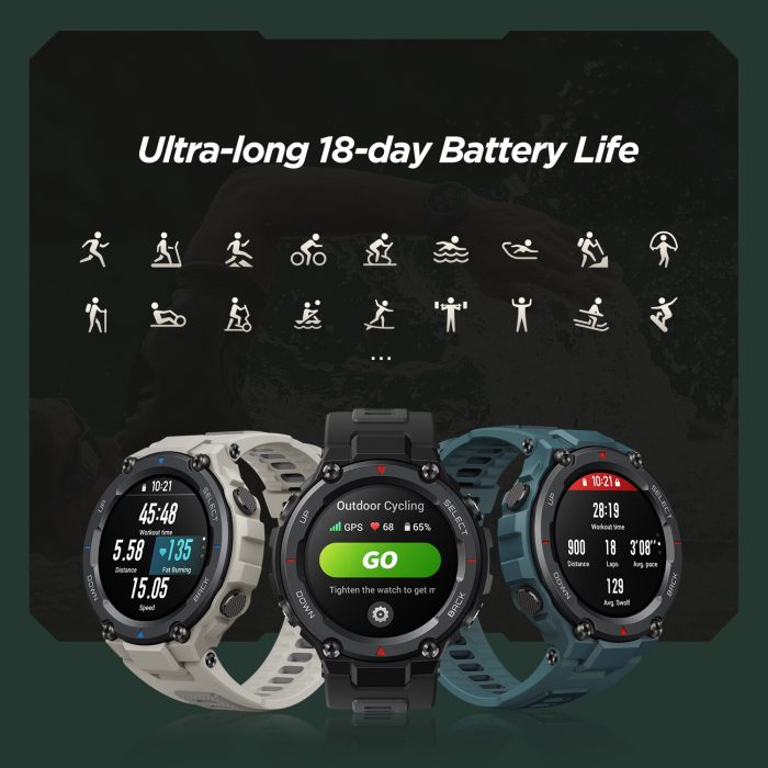 Global version original gadgend t-rex pro smart watch gps outdoor waterproof smartwatch for men 18day battery life android ios