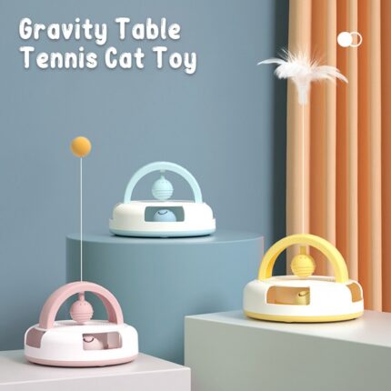 Gravity table tennis cat toy with catnip ball kitten funny turntable interactive cat toys self-stimulation pet supplies