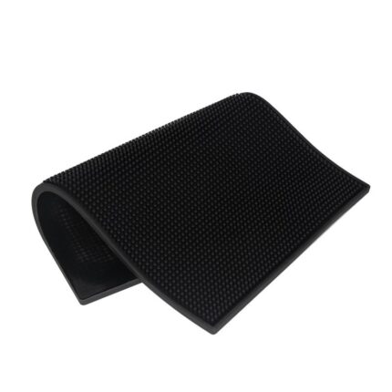 Heavy-duty rubber bar service, coffee bar, or countertop spill mats, black