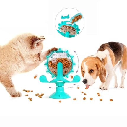 Interactive dog toy for small dogs cats windmill turntable puzzle pet slow food toys play games puppy kitten toy dog accessories