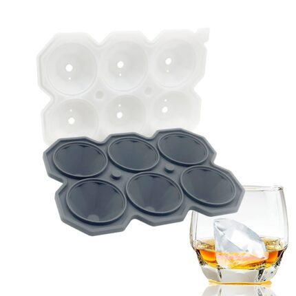 Large sphere ice tray mold whiskey big ice maker 2.5 inch ice ball, silicone ice cube molds for cocktail and scotch