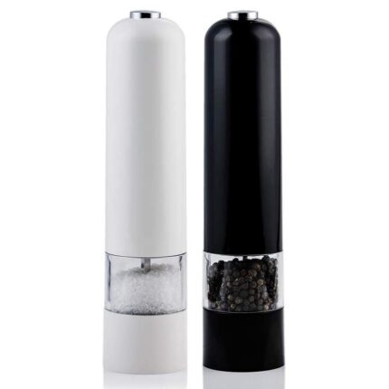 Leeseph battery operated pepper grinders, one-button operation electric sea salt mills, kitchen tools gadgets