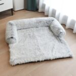 Long plush pet sofa bed soft dog mat removable cover washable winter warm dog sleeping blanket cushion pets supply