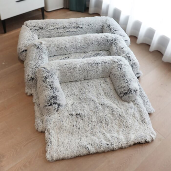 Long plush pet sofa bed soft dog mat removable cover washable winter warm dog sleeping blanket cushion pets supply