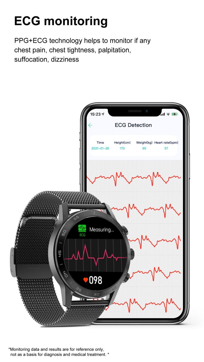 New 2023 wireless charging smart watch men’s smartwatch ip68 waterproof watches fitness bracelet for android apple huawei xiaomi