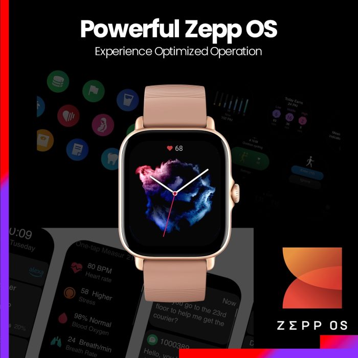 New gadgend gts 3 gts3 gts-3 smartwatch zepp os hd amoled display 1.75 inches 341 ppi 100 + watchface alexa built in for andriod