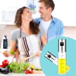 Olive oil sprayer dispenser bottle, premium glass pump sprayer for bbq, grilling, kitchen, cooking, salad, bread baking, frying