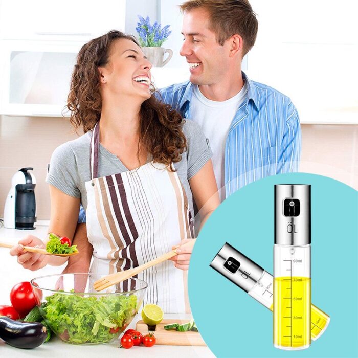 Olive oil sprayer dispenser bottle, premium glass pump sprayer for bbq, grilling, kitchen, cooking, salad, bread baking, frying