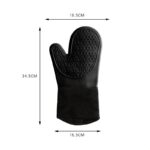Oven mitts 1 pair – silicone and cotton double -layer heat resistant gloves / silicone bbq gloves – perfect for baking grilling