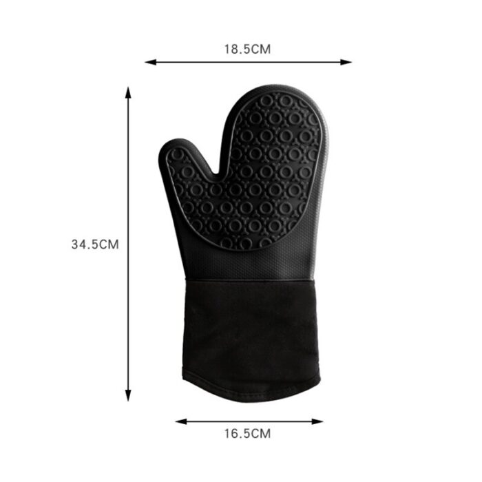 Oven mitts 1 pair – silicone and cotton double -layer heat resistant gloves / silicone bbq gloves – perfect for baking grilling