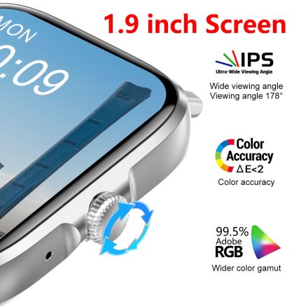 Gadgend 1.9 inch bluetooth call women smart watch with nfc ip68 waterproof sport fitness heart rate monitor smartwatch for men