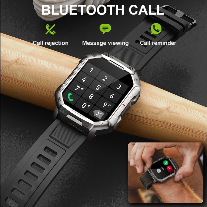 Gadgend new bluetooth call smart watch men outdoor sports fitness tracker health monitor bracelet big battery life 410mah