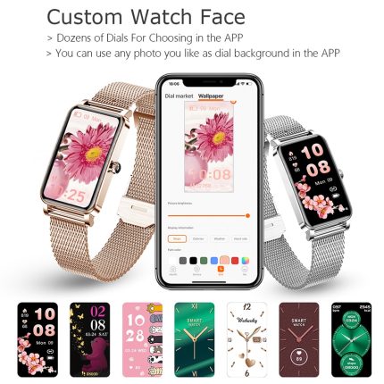 Gadgend women smart watch custom dials full touch screen ip68 waterproof smartwatch women heart rate monitor lovely bracelet