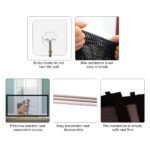 Pet dog fences for door stairs folding black mesh guard home indoor outdoor protective gate portable pets kids safe fence
