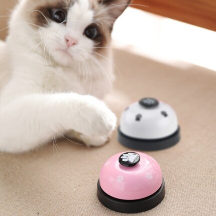 Pet training bell cute paw print dog cat trainer interactive toys footprint dog smart bell feeding reminder for pets