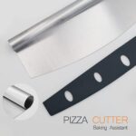 Pizza turning peel & pizza cutter perforated pizza peel with detachable handle and pizza cutter pizza paddle for pizza oven