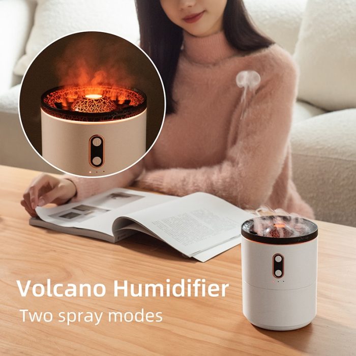 Gadgend volcanic flame aroma essential oil diffuser usb portable jellyfish air humidifier night light lamp fragrance humidifier