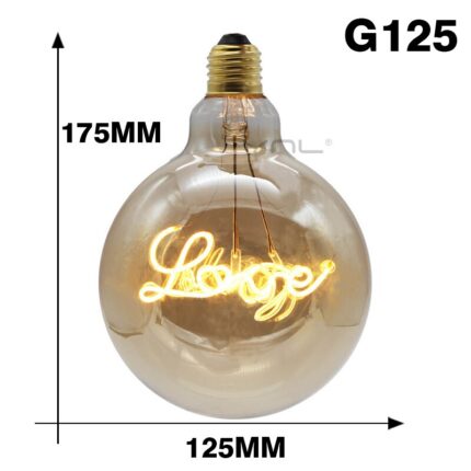 Retro edison bulb led filament lamp love g125 decoracion vintage glass light bulb industrial edison lava lamp bulb decor