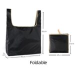 Reusable grocery bags, foldable washable totes, extra large ripstop polyester reusable bag for shopping (60x40x13cm)
