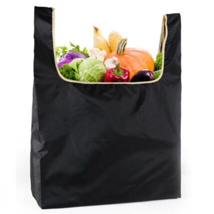 Reusable grocery bags, foldable washable totes, extra large ripstop polyester reusable bag for shopping (60x40x13cm)