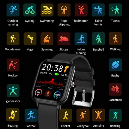 Gadgend 5atm waterproof smart watch men women smartwatch 24 sport modes temperature fitness tracker spo2/bp/hr for apple xiaomi