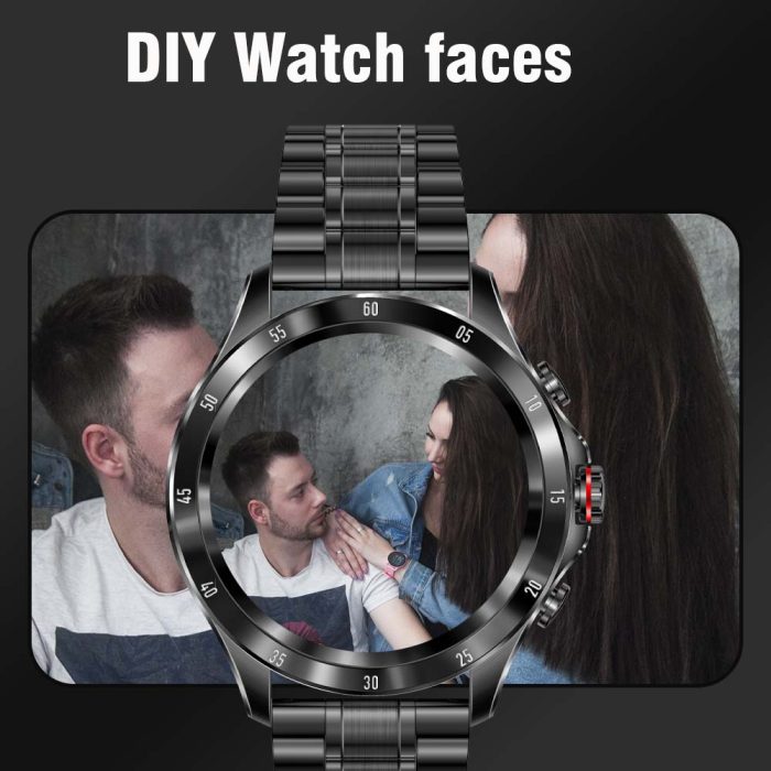 Gadgend men’s smart watch full touch screen bluetooth call round man watch