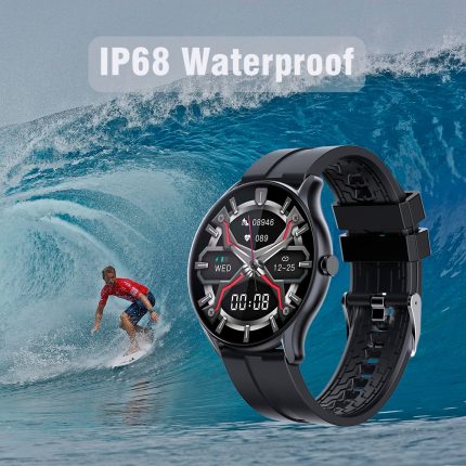 Gadgend round men’s smart watch custom dials women watch heart rate monitor sport ip68 waterproof smartwatch men for xiaomi ios