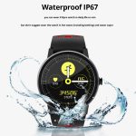 Gadgend smart watch men women ip67 waterproof sports clock heart rate fitness tracker wristband round smartwatch for ios android