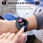 Gadgend smart watch men women ip67 waterproof sports clock heart rate fitness tracker wristband round smartwatch for ios android