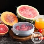 Silicone stretch lids, 6-pack various sizes cover for bowl, european-grade silicone kitchen accessories