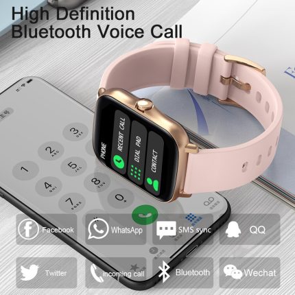 Smart watch for women men bluetooth call dial smartwatch activity tracker full touch color screen heart rate monitor pedometer
