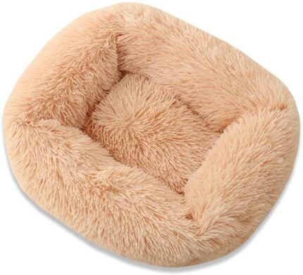 Square dog cat bed with side cover medium large sofa plush kennel winter warm puppy mat nest soft house non-slip basket cushion
