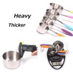 Stainless steel measuring cups and spoons stackable set, 5 pieces. professional metal cookware tools to measure liquid