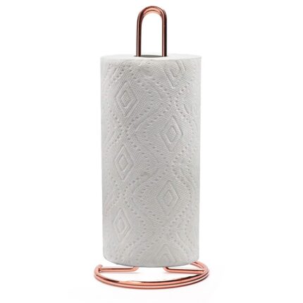 Standing paper towel holder for kitchen, toilet, pantry and bathroom, modern decorative countertop rolls holder- gold