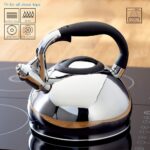 Tea kettle, 3.2qt(3-liter) teapot whistling kettle, food grade stainless steel teakettle tea pots for stove top, silver