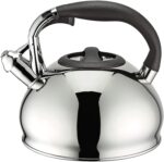 Tea kettle, 3.2qt(3-liter) teapot whistling kettle, food grade stainless steel teakettle tea pots for stove top, silver