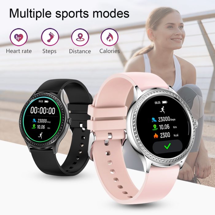 Gadgend 2023 luxury full touch screen smart watch women heart rate fitness tracker smartwatch ladies wristwatch for android ios