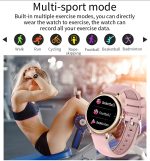 Gadgend 2023 luxury rosegold smart watch women full touch heart rate blood pressure monitor female smartwatch for ios android
