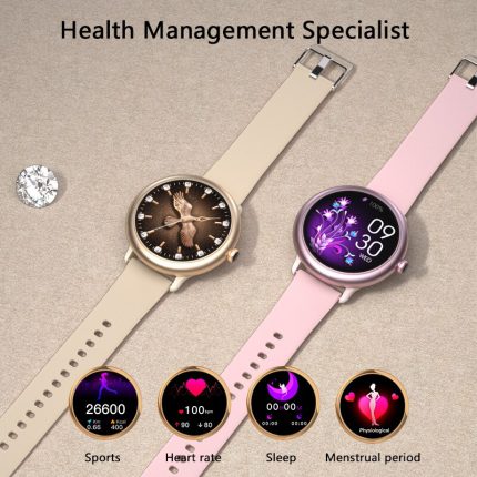 Gadgend 2023 new light luxury full touch screen smart watch women sports fitness monitoring female smartwatch for android ios