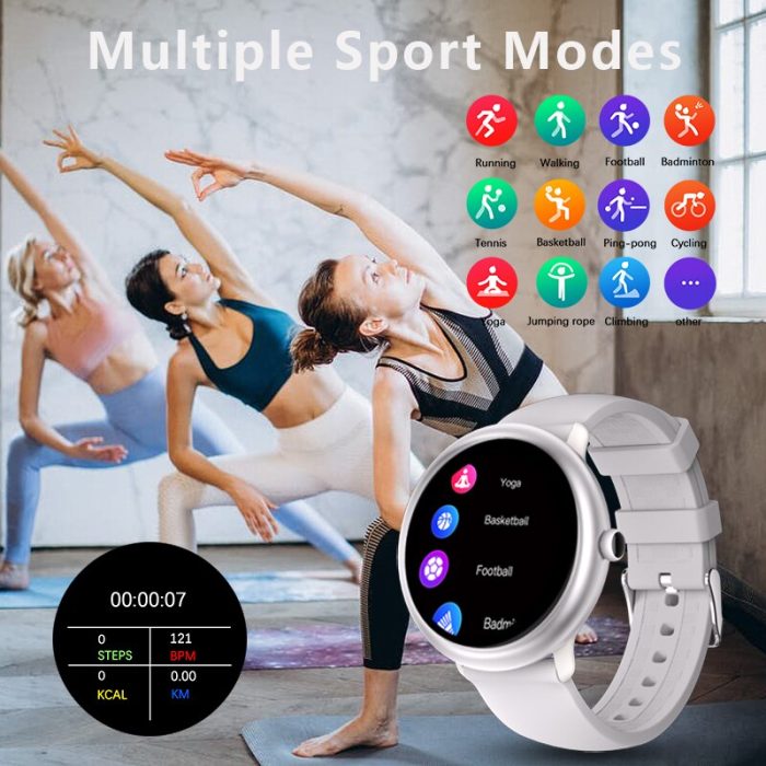 Gadgend 2023 new light luxury full touch screen smart watch women sports fitness monitoring female smartwatch for android ios