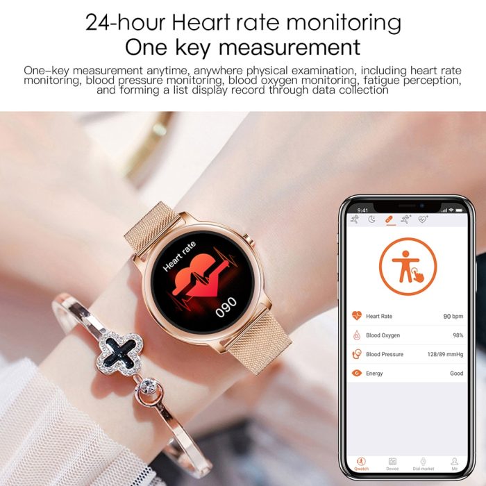 Gadgend 2023 super slim smart watch women full touch hd colorful screen smartwatch for women heart rate monitor for android ios