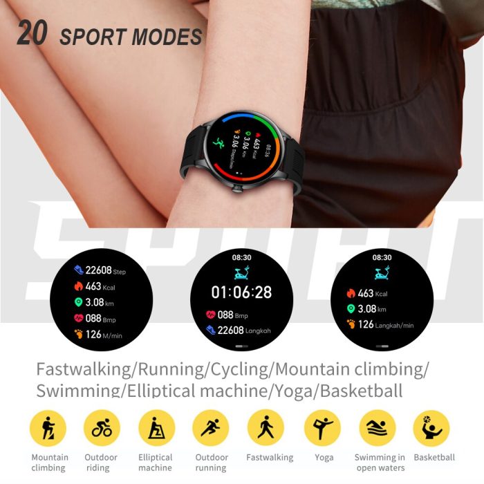 Gadgend 2023 360*360 hd screen smart watch women ip68 waterproof fitness tracker sport smartwatch men heart rate monitor bracelet