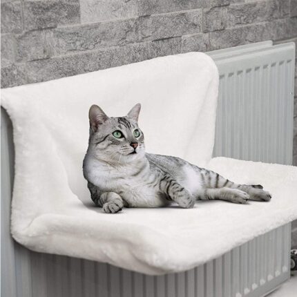 Warm cat hanging hammack radiator bed soft fleece durable metal iron pet cradle hammocks kitten small pet sleeping beds